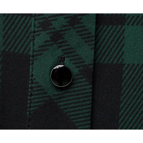 New Susan Graver Plaid Silky Asymmetrical Blouse - Picture 11 of 12